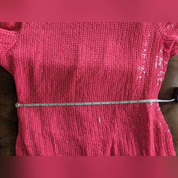 Vintage Neiman Marcus Pink Sequined Silk Beaded Dress Size Medium - Picture 11 of 11